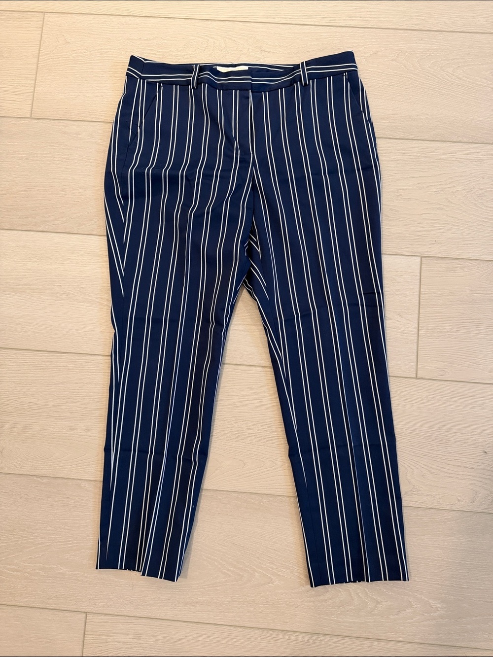 Michael Kors Navy Pinstripe Tapered Dress Pants